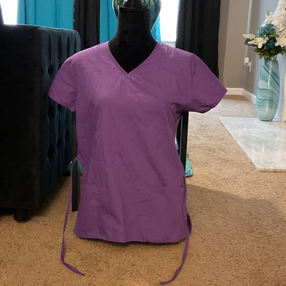 Just Love Tops - Just Love Purple V-Neck Tunic Top with Side Ties